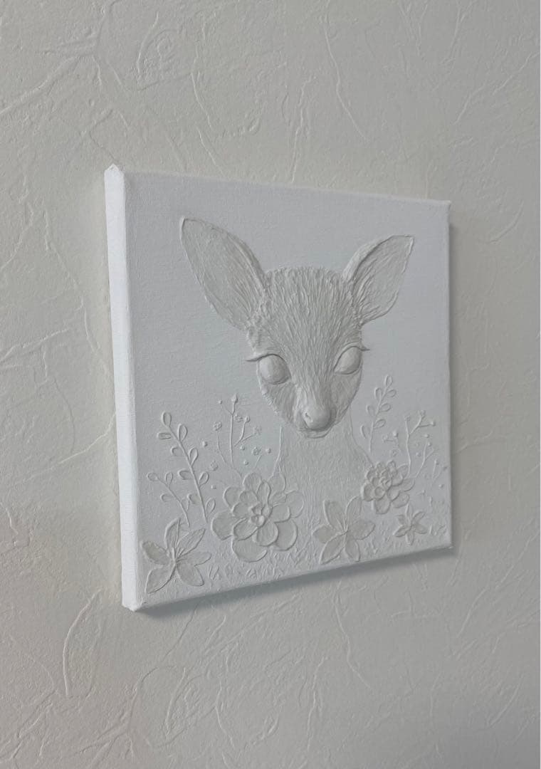 テクスチャーアート 花畑の子鹿