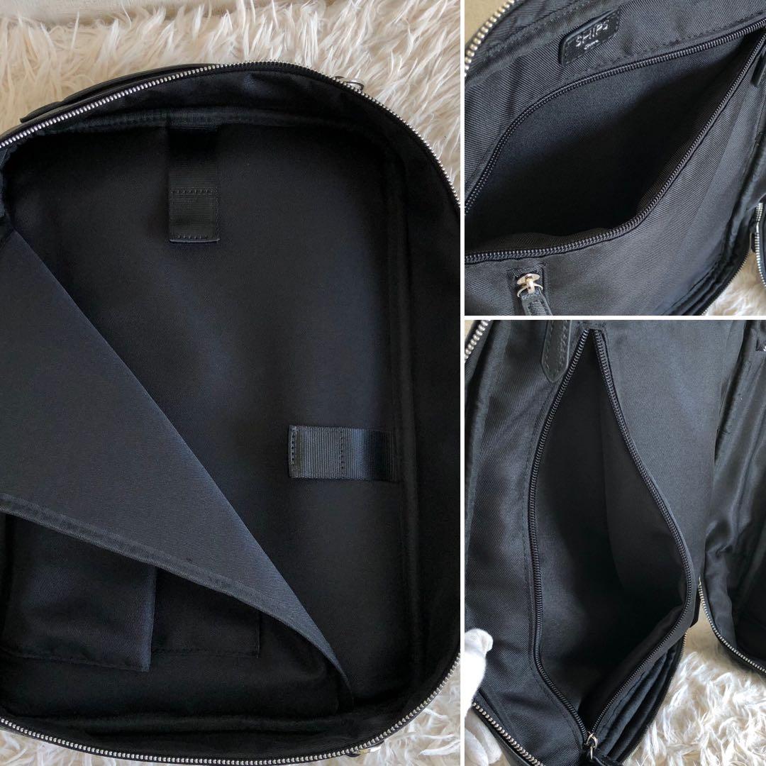 【ほぼ未使用3way】シップス　ビジネスバッグ　リュック　黒　サフィアーノレザー