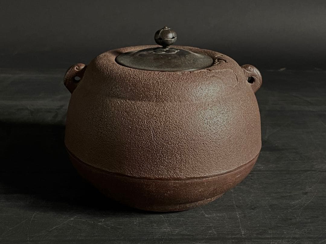 「母」 瓢釜 人間国宝 高橋敬典 茶釜 茶道具 （121Ｂ）