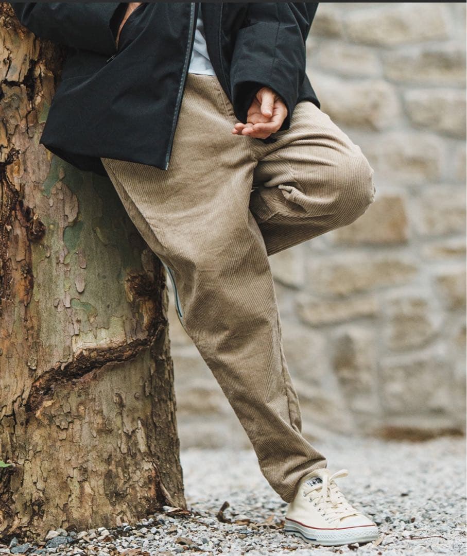 CAMBIO ベージュ コーデュロイ サルエルパンツ テーパードパンツ