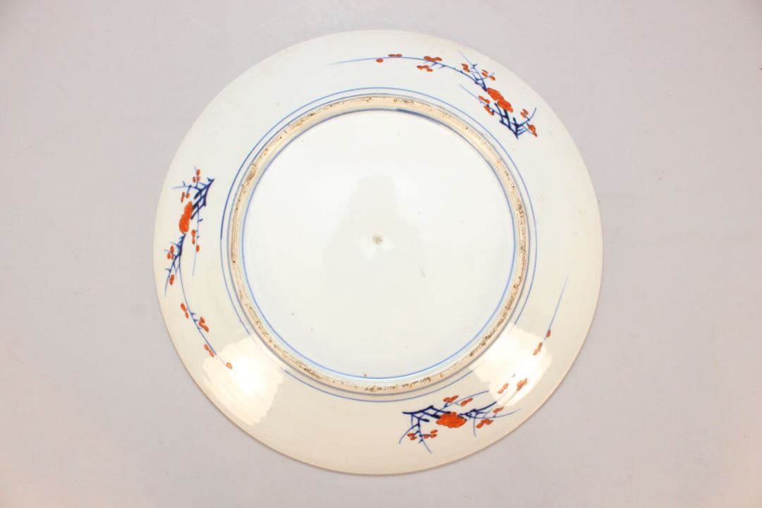 No4436 古伊万里　染錦大皿2点　赤絵　金襴手　鳳凰　花鳥　古美術　送料無料