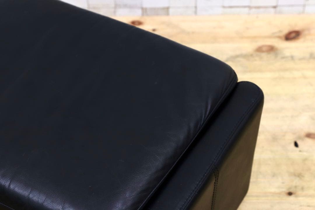 GMHN154○IDC大塚家具 オットマン フットスツール ブラック 黒 モダ