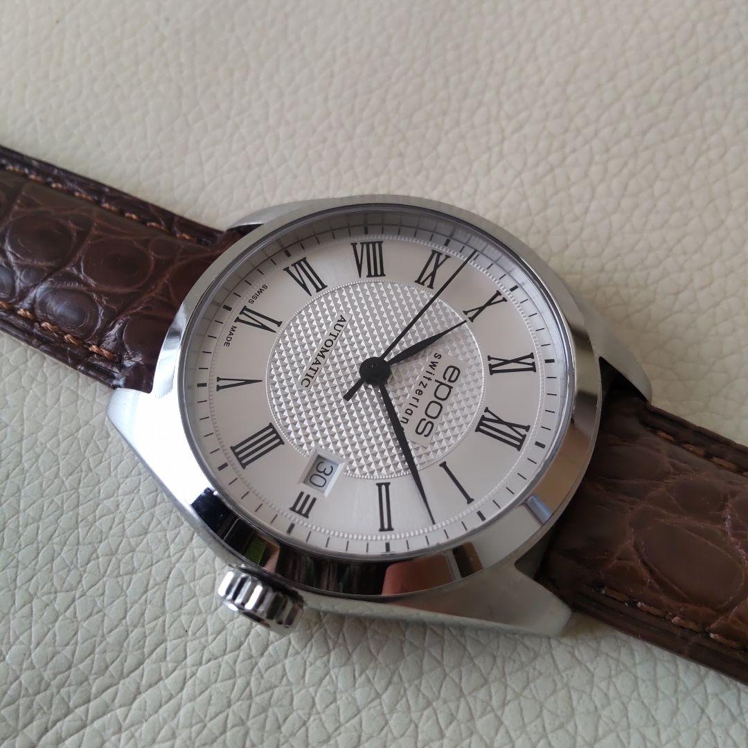 【ジャンク】EPOS オートマチック ・デイト　 ブラウンクロコレザー