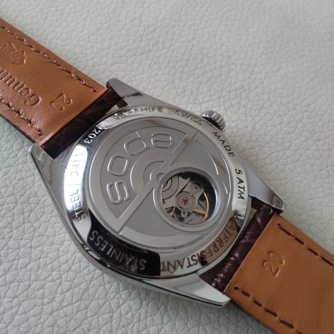 【ジャンク】EPOS オートマチック ・デイト　 ブラウンクロコレザー