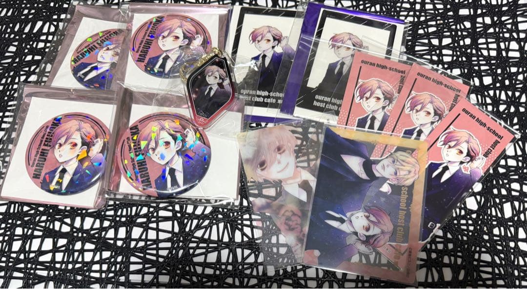 桜蘭高校ホスト部 白泉社カフェ 藤岡ハルヒ 缶バッジ アクリルカード クリカ