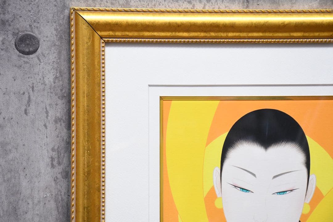 真作 鶴田一郎 月の女神 エディション10/200 ジークレー 額装 直筆サイン