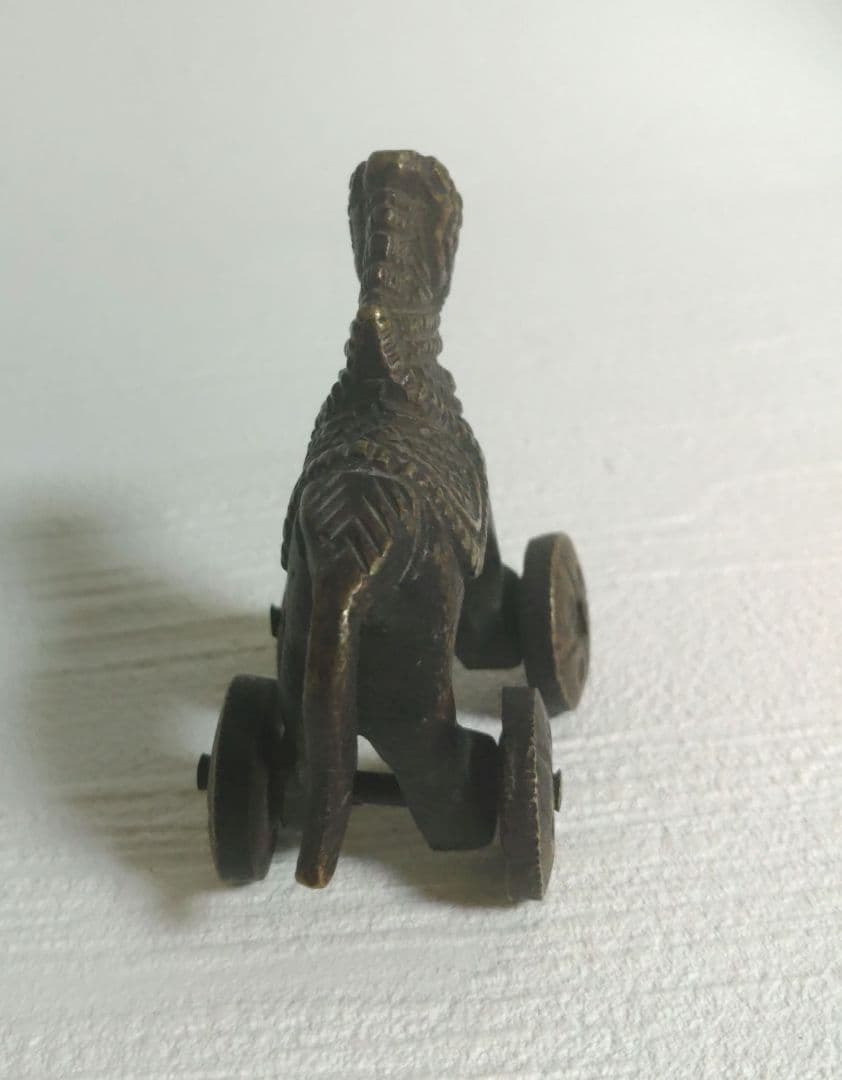 金工　木馬　モチーフ　アンティーク　ビンテージ　金属工芸　銅製　イ10