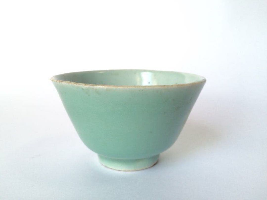 【青白磁杯】 清　磁器　青磁