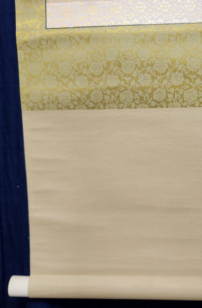 【朝顔に半月図】黒田古郷 2612 アサガオと月夜 掛け軸　肉筆