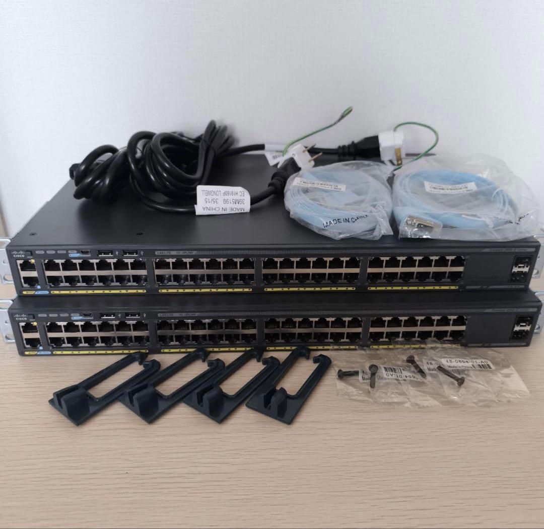 Cisco Catalyst 2960X-48TS-LL 2台セット 初期化済