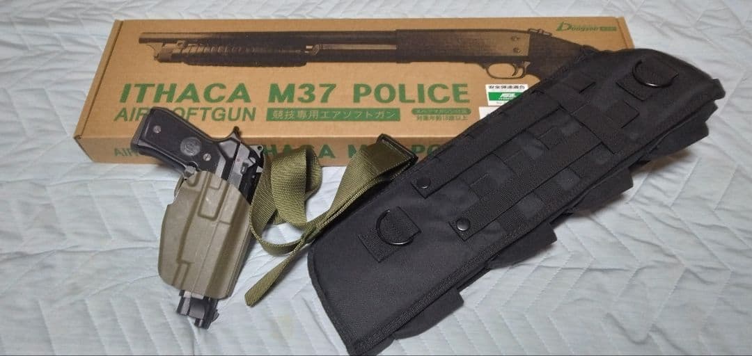 KTW イサカ M37 ポリスタイプ エアソフトガン＆オマケのガスガン