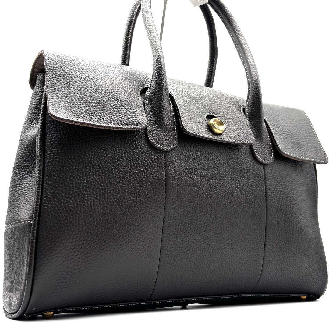 極美品 トフアンドロードストーン ビジネスバッグ レザー ダークブラウン