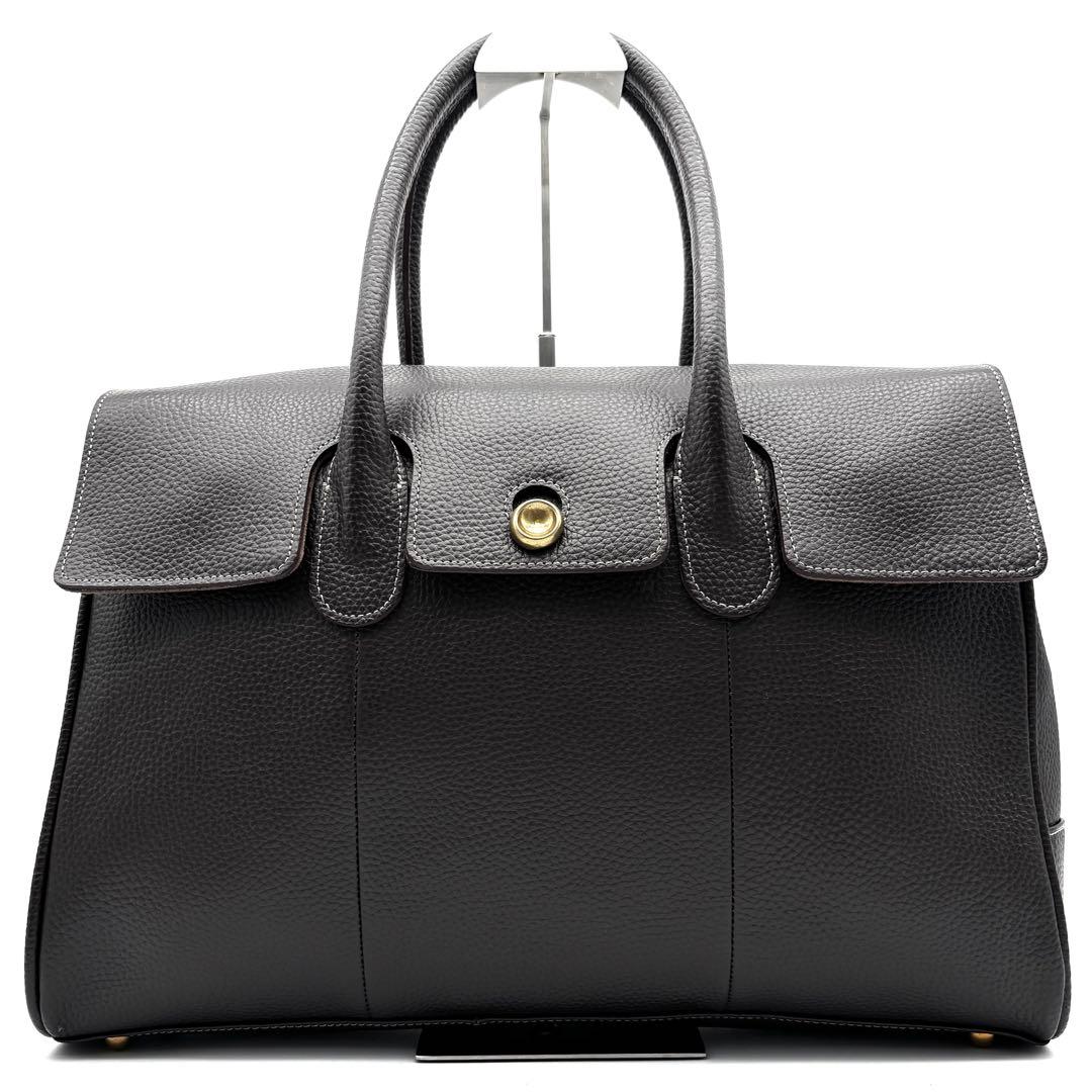 極美品 トフアンドロードストーン ビジネスバッグ レザー ダークブラウン