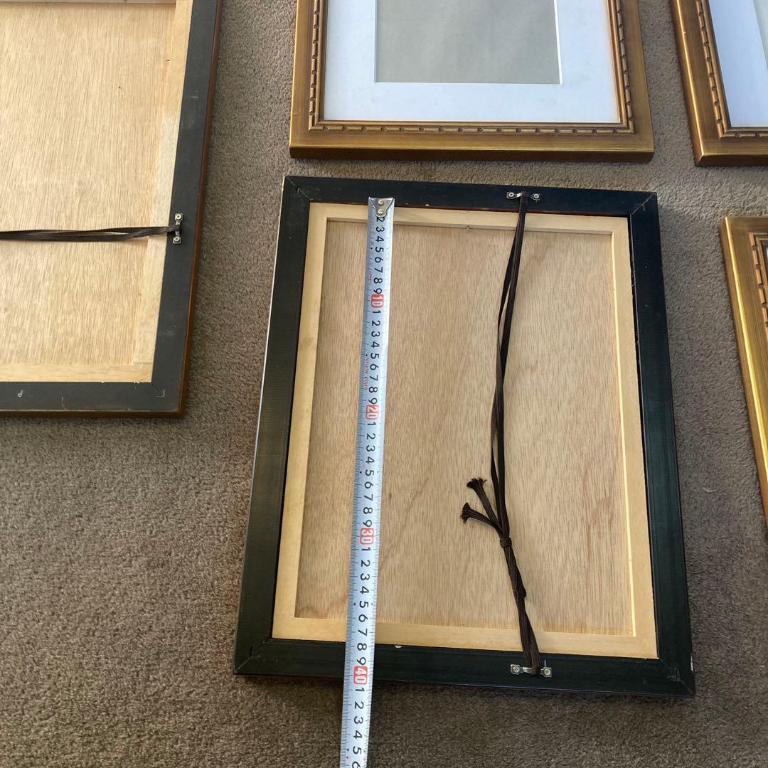 同じデザイン 5点セット ゴールドフレーム 水彩額縁 写真額縁 金装飾