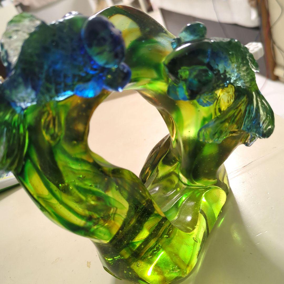 ガラス工芸★泳ぐ金魚の置物