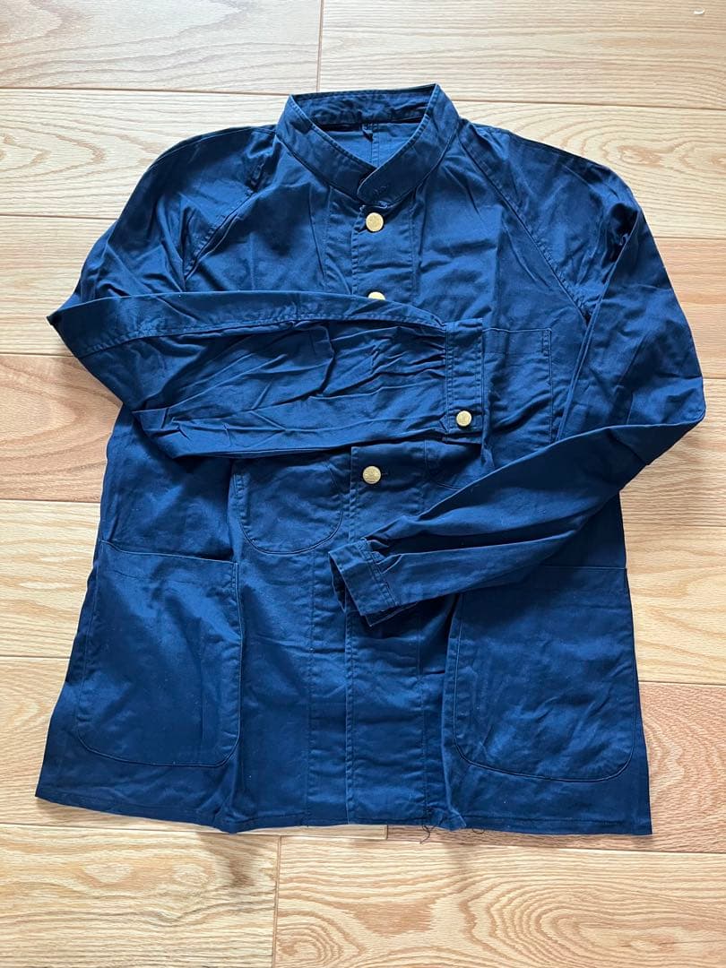 国鉄時代　ナッパ服　ネイビー 金ボタン付きジャケット　上下セット①