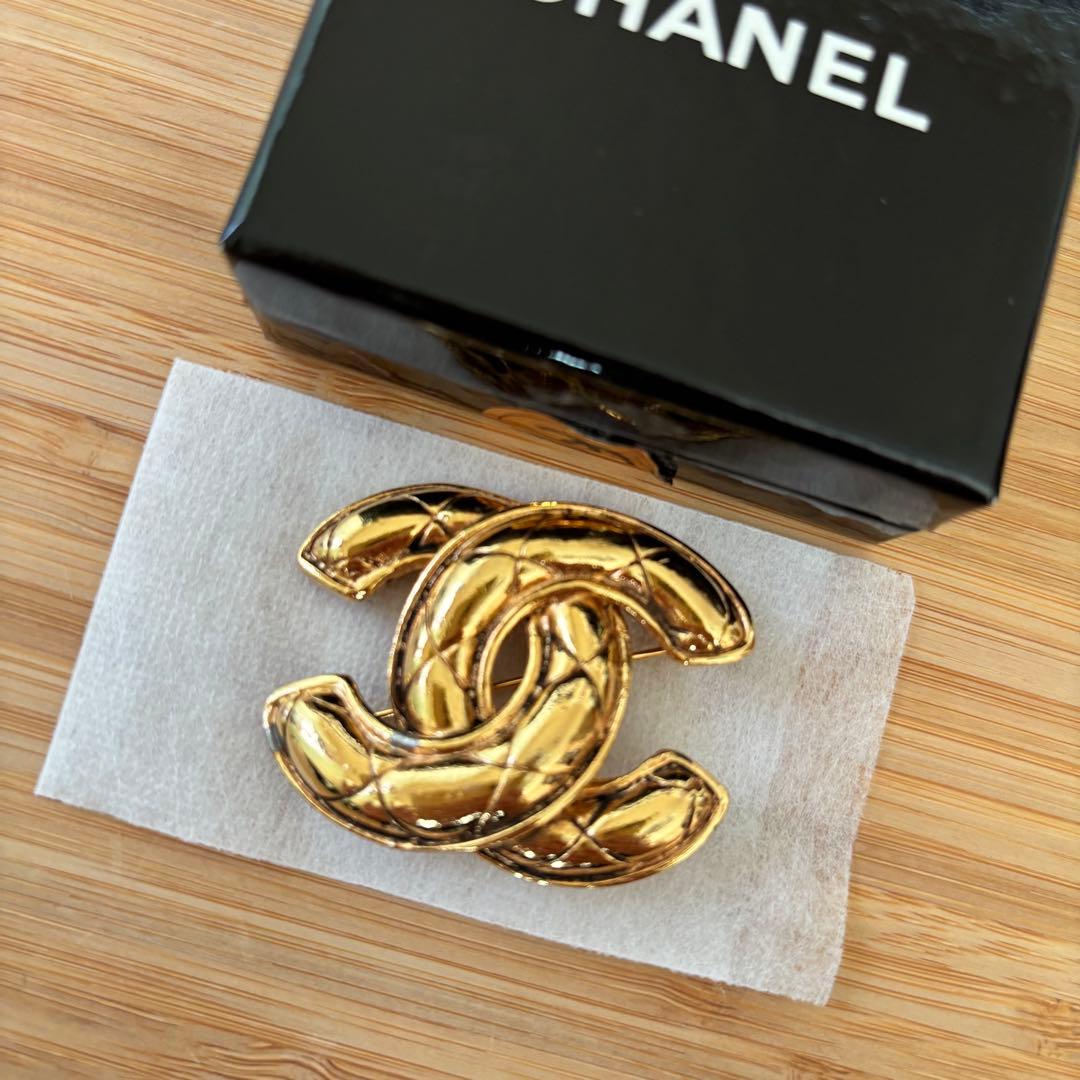 CHANEL シャネル ゴールド CCロゴ ブローチ ヴィンテージ