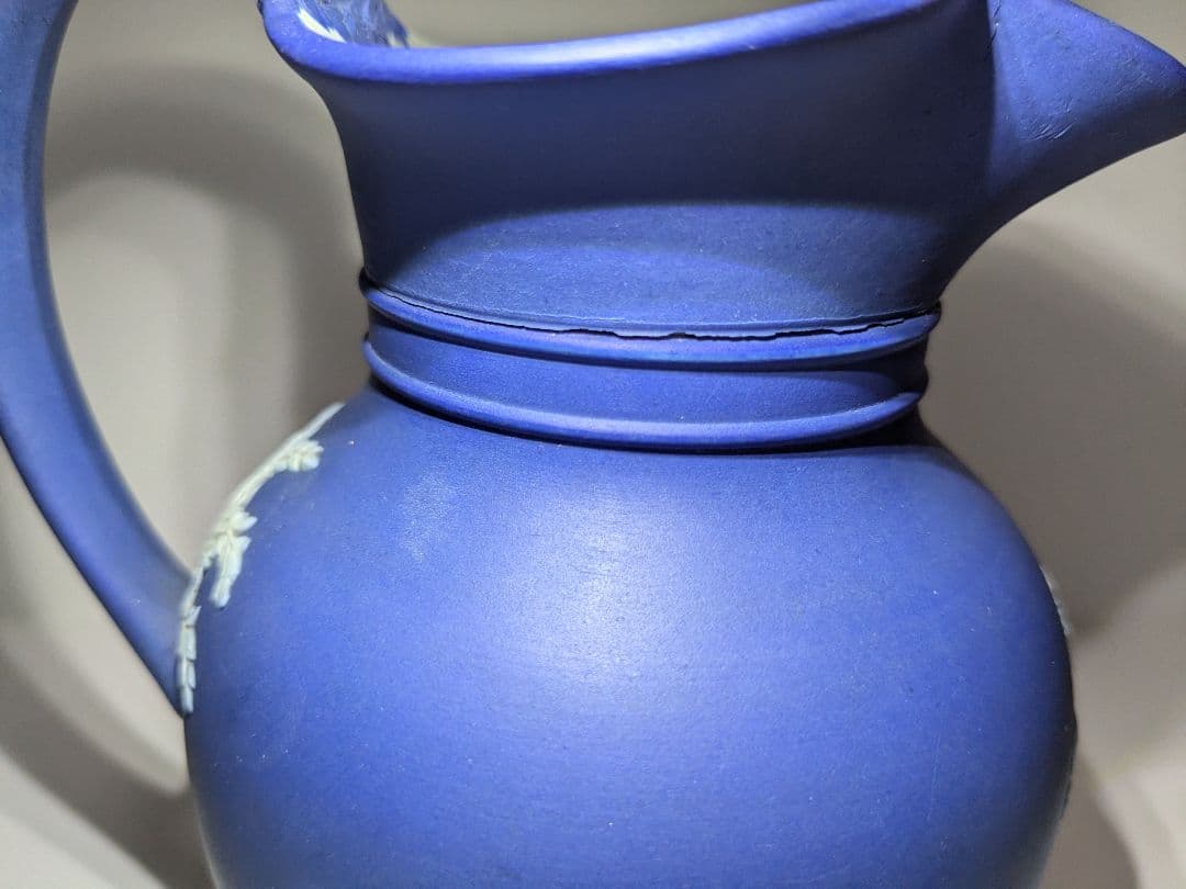 ウェッジウッド　1900年頃製造　ディップドブルー　ジャスパーウェア　ピッチャー