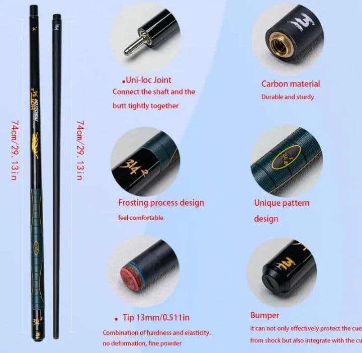 カーボン　送料無料　キュー　PREOAIDR 13mm　ユニロック