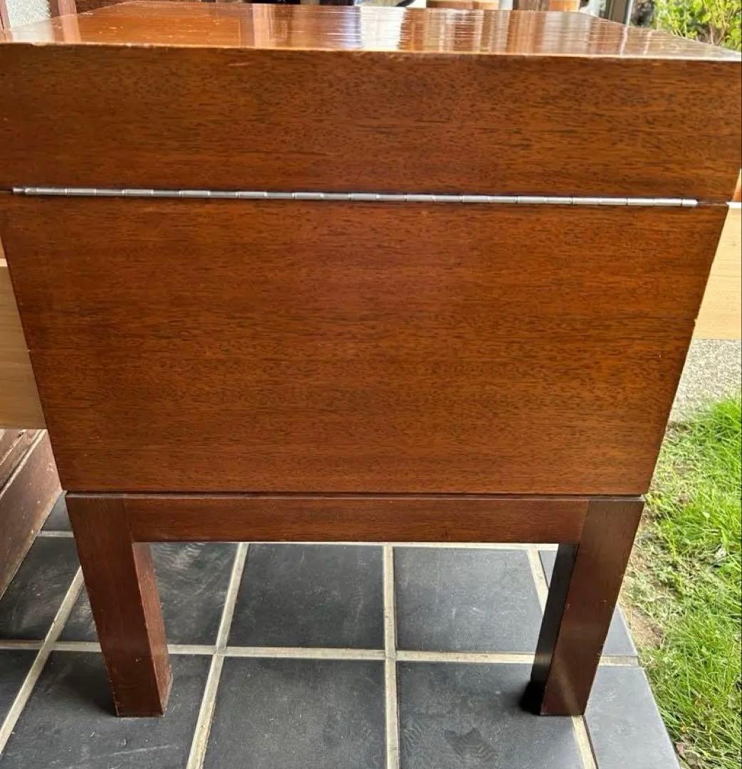 将棋盤収納式テーブル　木製 将棋盤と駒　レトロ