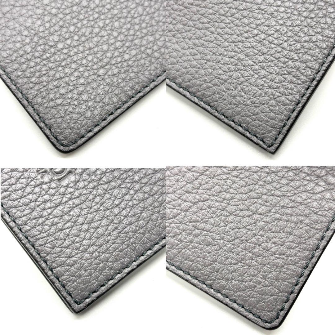 FENDI フェンディ　パスポートケース　7AS378　レザー　グレー　小物入れ