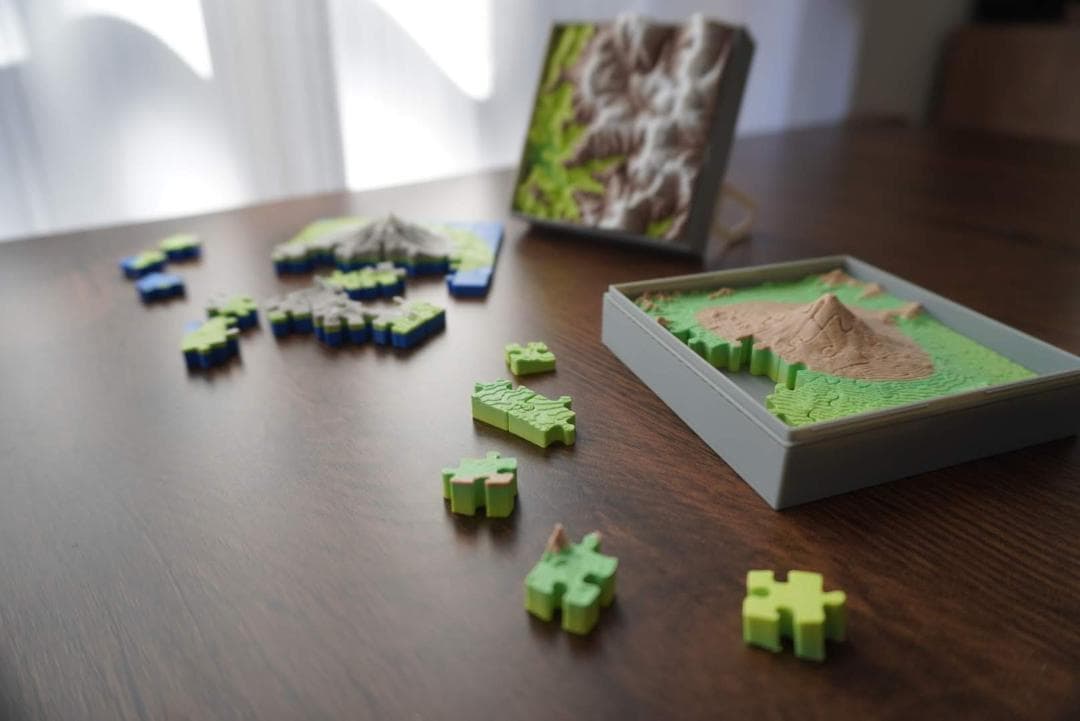 【百名山立体パズル】1-100 全ての山セット【専用スタンドケース付き】