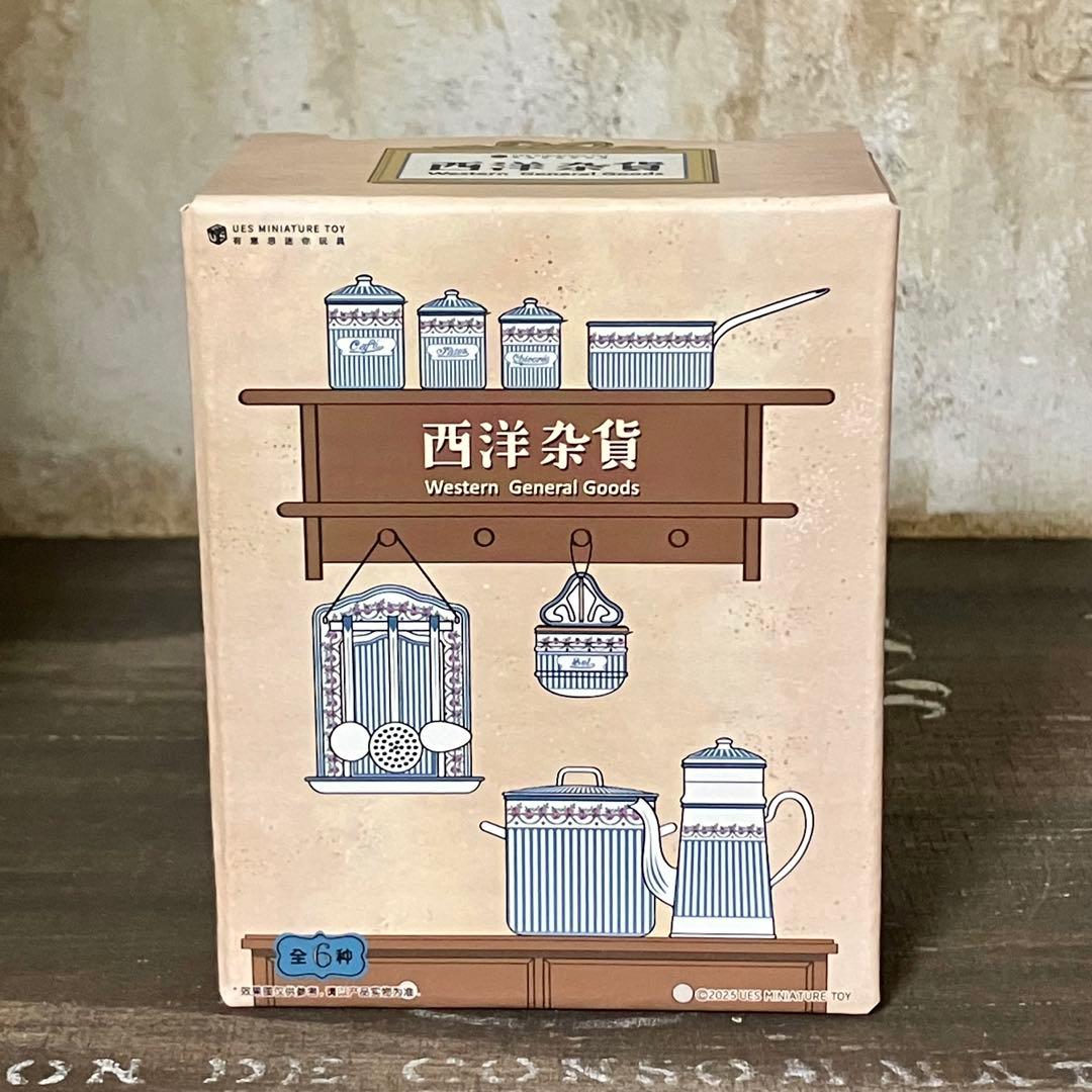 ミニチュア　キッチン雑貨　ブルーストライプ　西洋雑貨　ドールハウス 1/6