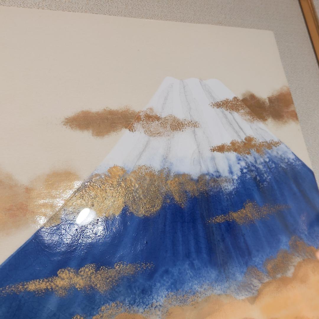 値下げ【新品】陶額　富士金雲　陶板　和風　インテリア