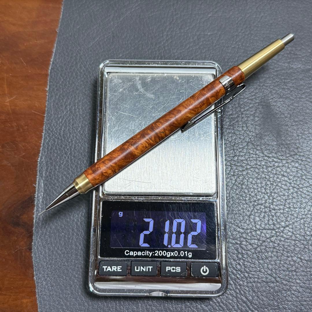 ◉プリンプリンω　147本花梨瘤PG-5用カスタム木軸　低重心ダブルR真鍮