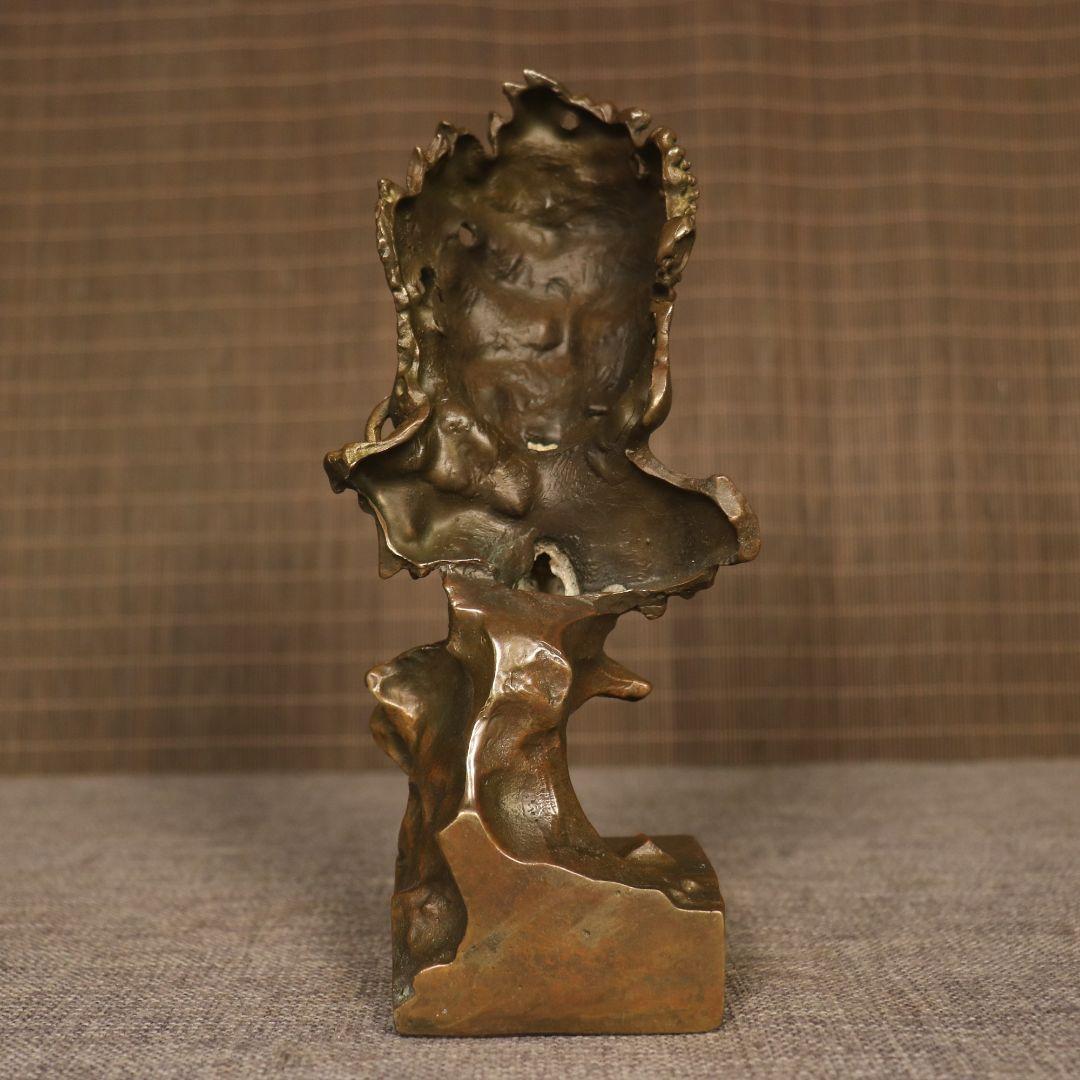 銅製 釈迦如来仏仏像 事務デスクトップ机 茶室 茶寵 置物 装飾品 工芸品