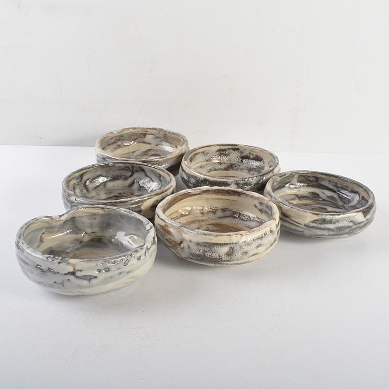 和食器　萬古焼　阿須賀陶苑造　鉢　六客　共箱　V　R7048