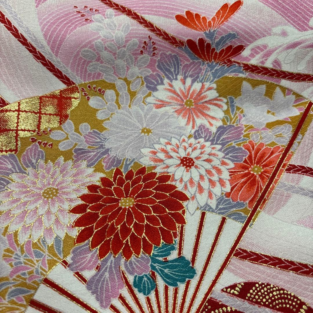 七五三　着物セット　7歳　正絹　古典柄　赤色