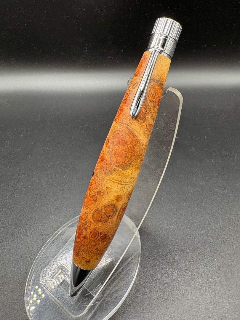 539上杢　花梨　紅白　瘤杢　木軸ペン　ボールペン　太軸