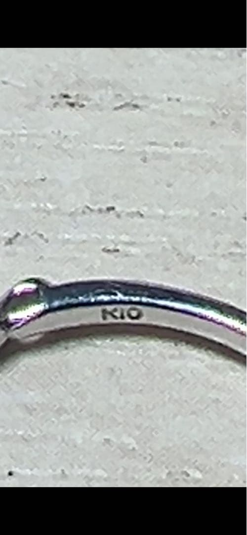 ハーフエタニティリング　0.13ct K10 9号