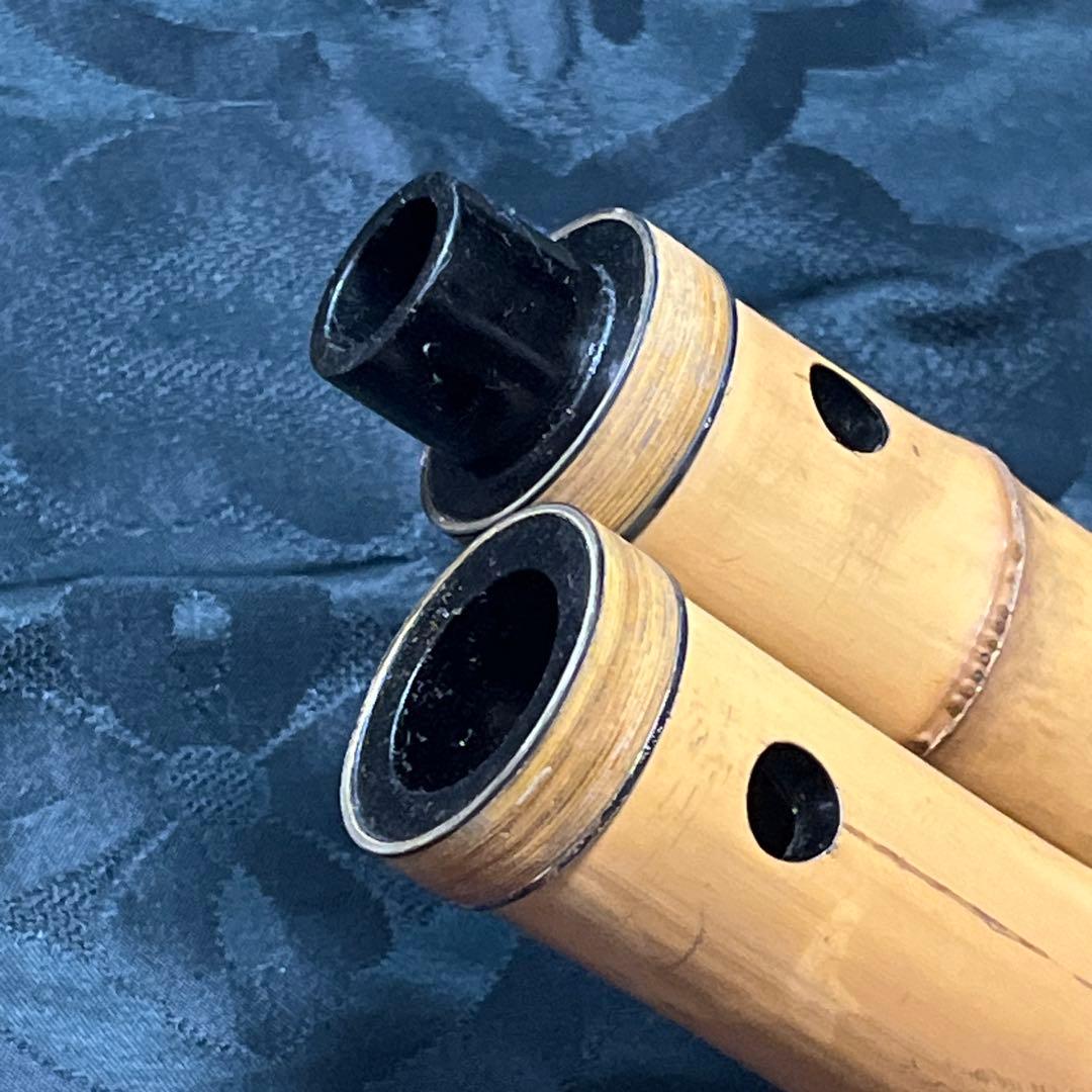 尺八 琴古流 在銘 一尺六寸管 籐巻 銀三線 【音出し確認済み】