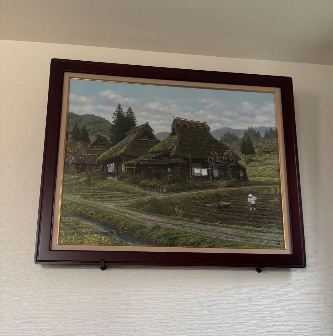 京都 丹波 油彩画 油絵 猿渡一根 さわたりかずね F30号 大きいサイズ