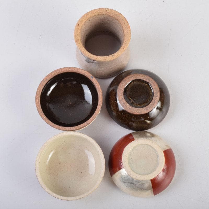 茶道具　武村利左衛門　中村清六　盃・蓋置・香合　共箱　5点まとめて　N　8888