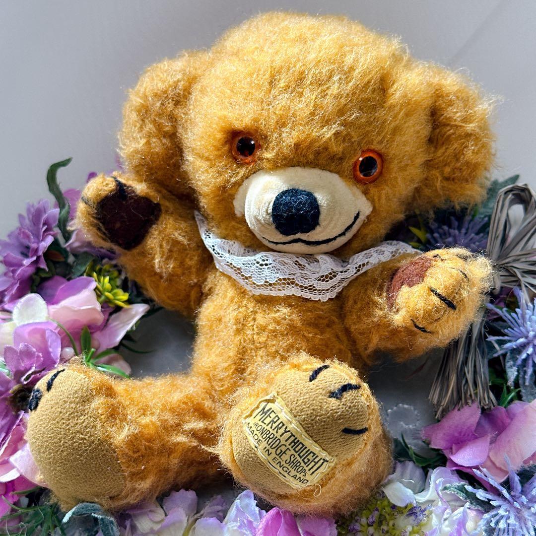 ✨レア✨❤️オレンジブラウンのちびチーキー❤️メリーソート　アンティークテディベア