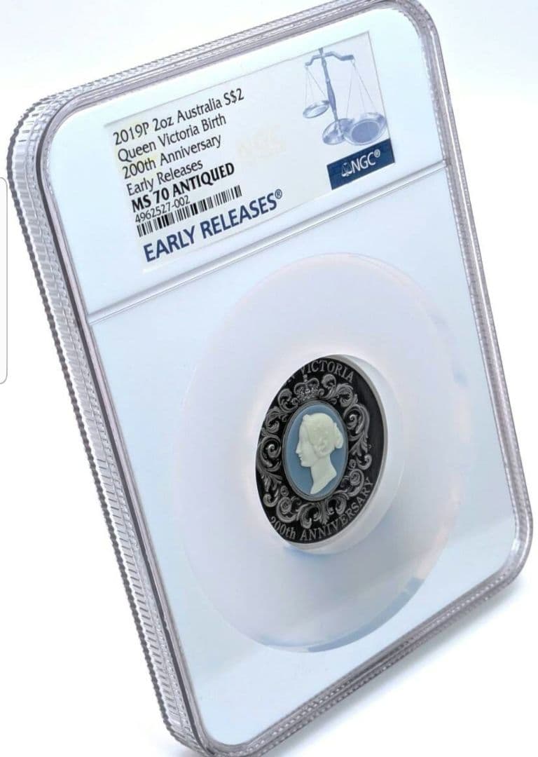 ビクトリア女王 200周年記念 2オンス シルバー アンティークカメオ純銀