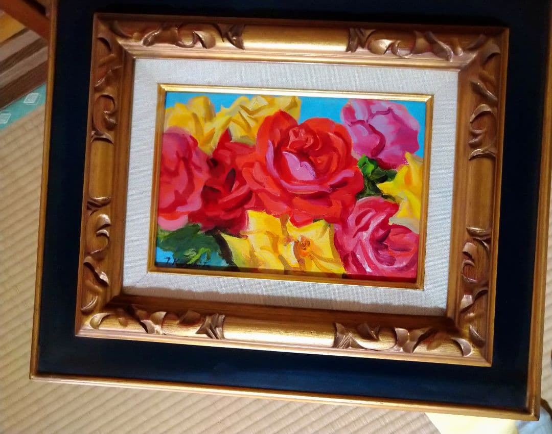 バラの花 油彩画 ・木下孝則画伯作