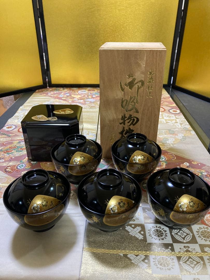 会津塗り　本漆仕上　御吸物椀 乙造作