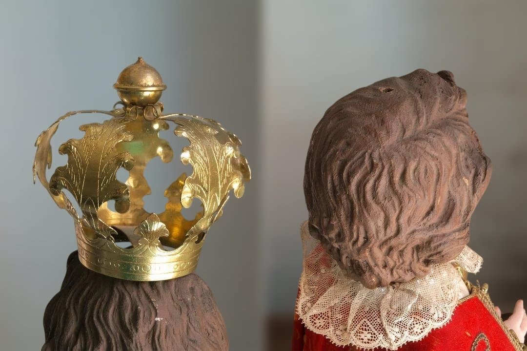 プラハの幼子 少年キリスト像 ケージドール 宗教装飾 聖人像宗教芸術/H606