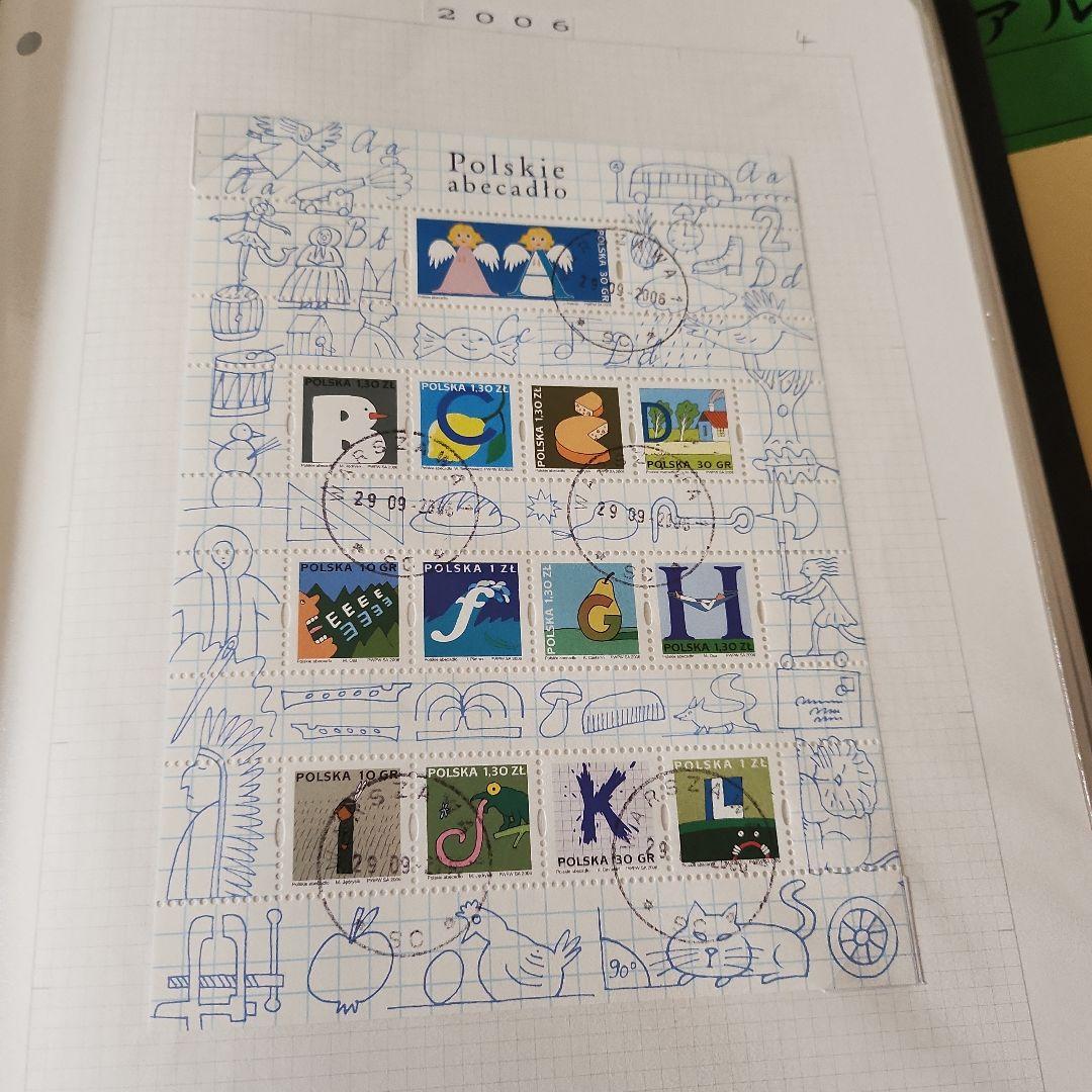 ポーランド　使用済み切手5冊