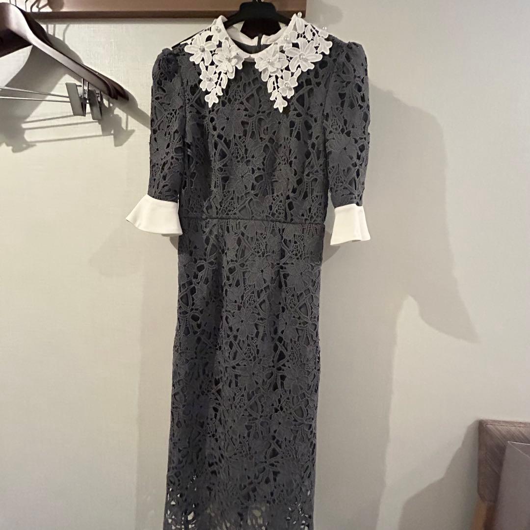 【Sサイズ】Leja 花柄レースカラースパンコールAラインワンピース