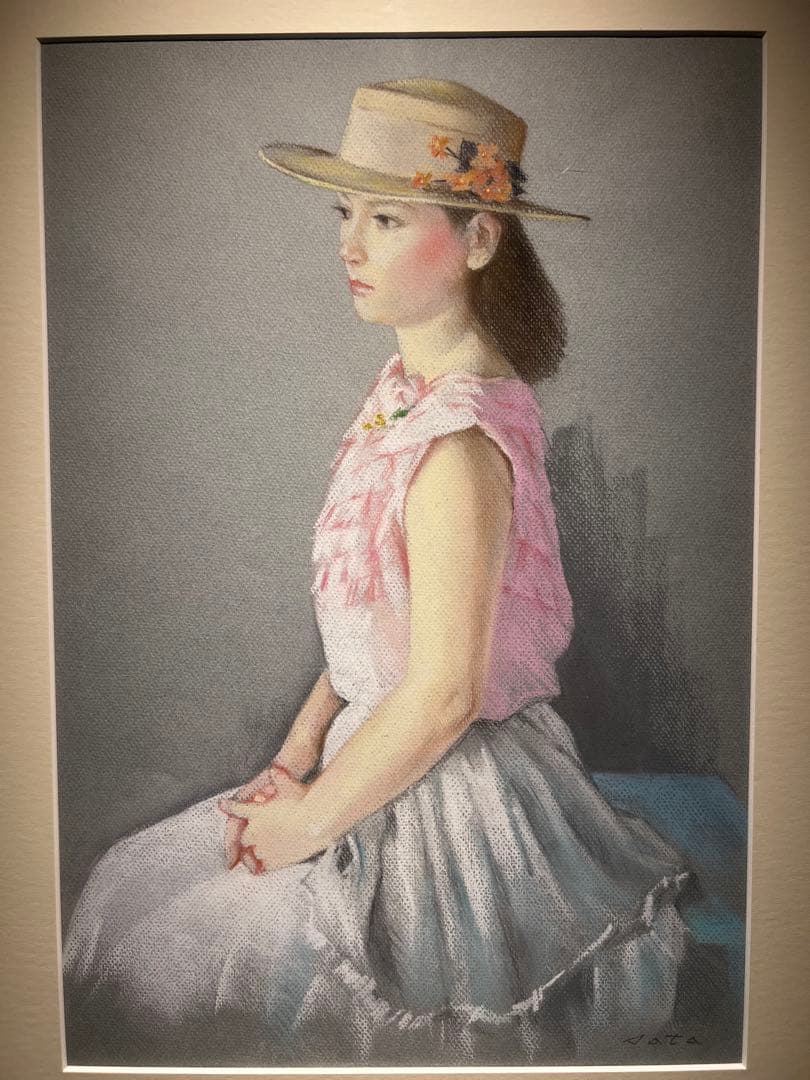 佐田昌治　【少女】肉筆画　パステル画