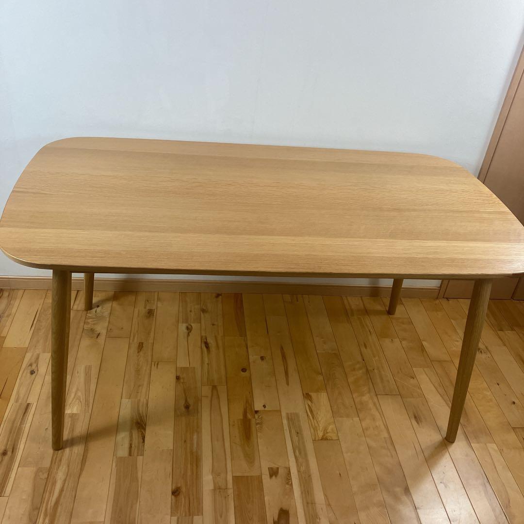 美品　廃盤　無印良品　オーク材　丸脚　ダイニングテーブル　幅150㎝