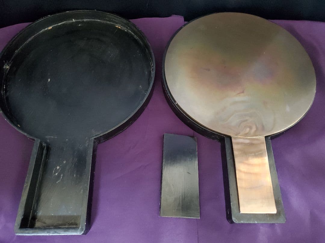 星梅鉢紋箱入り銅鏡 骨董品