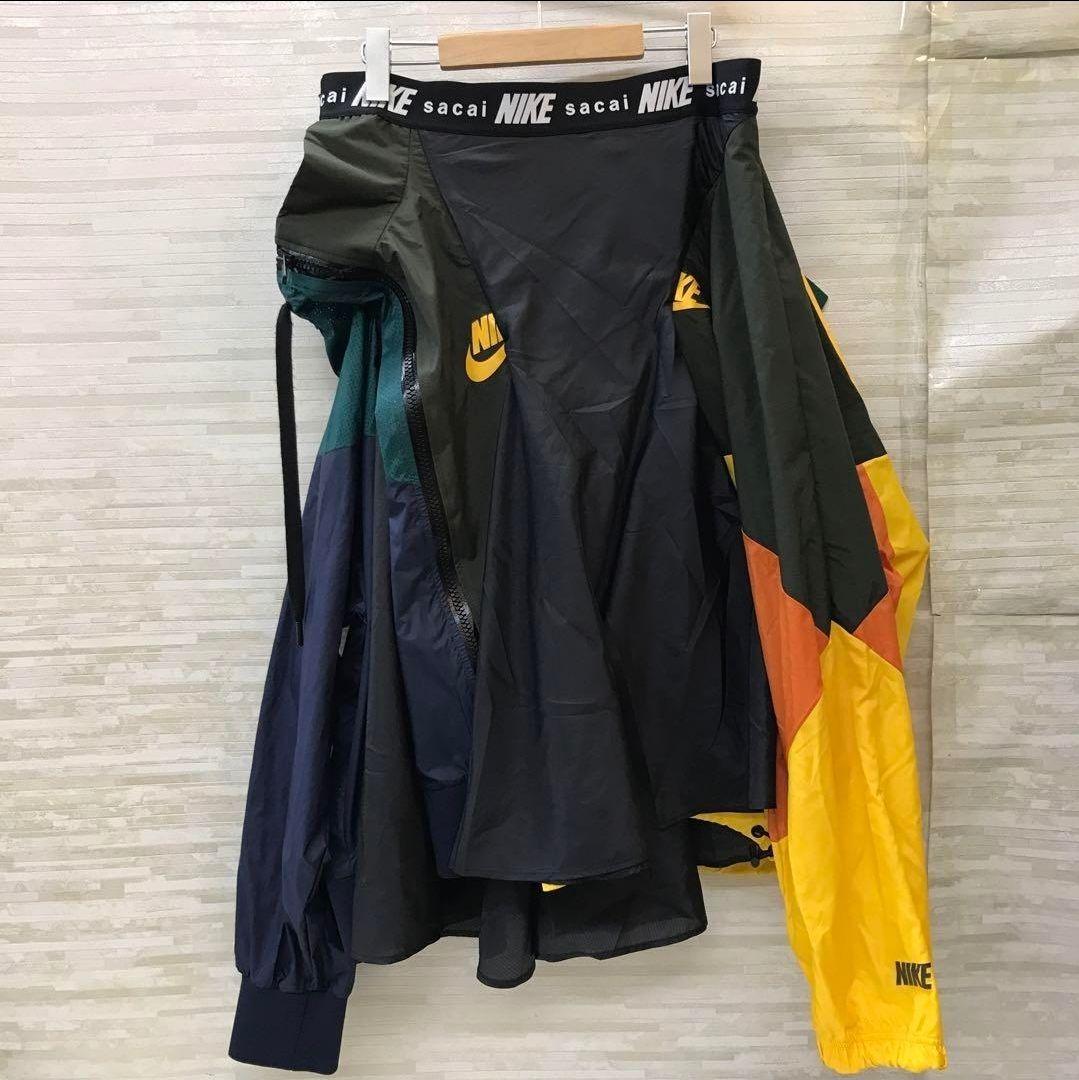 に*ん様 古着 NIKE×sacai コラボ ラスタカラー 再構築スカート XL
