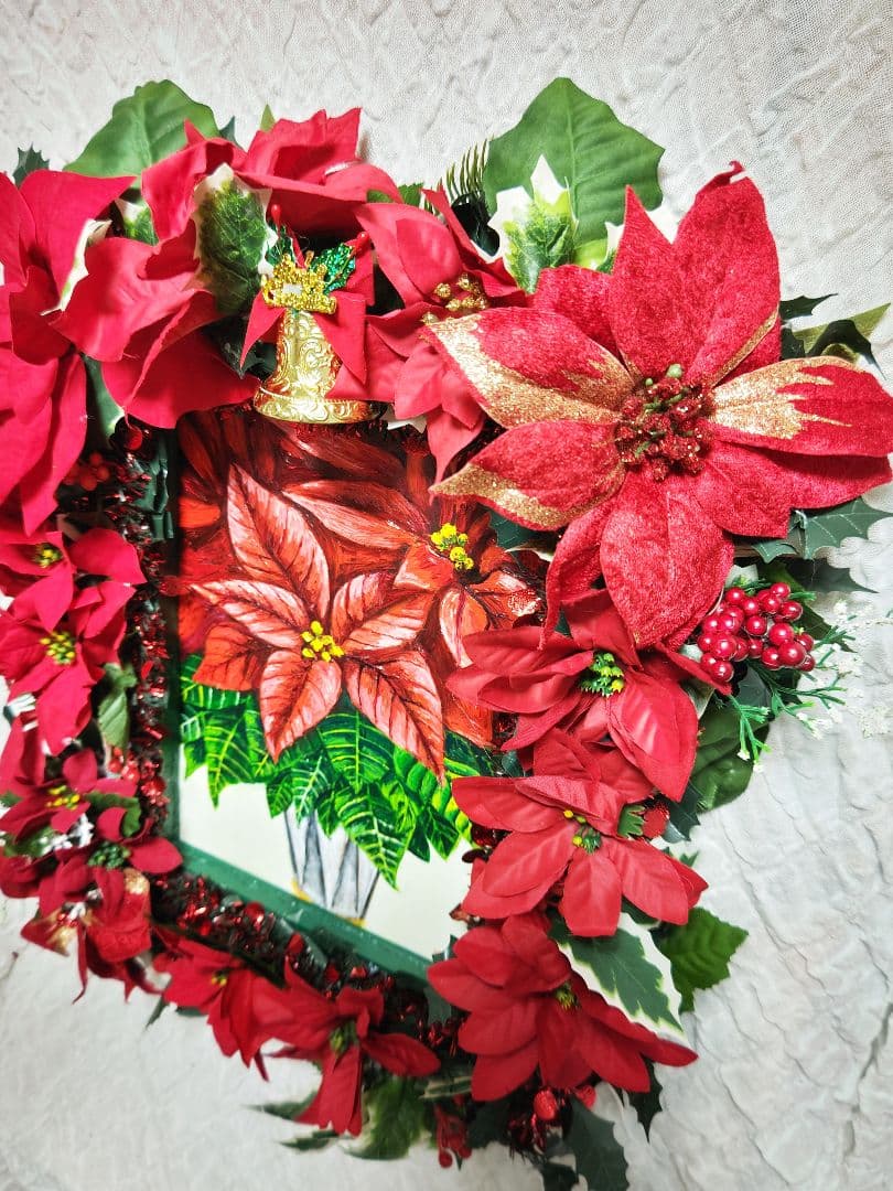 油絵 絵画 【ポインセチア】