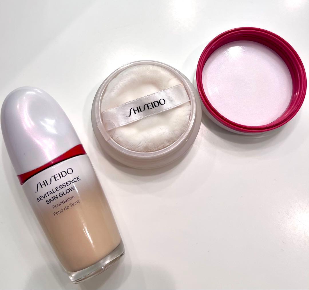 【2点】SHISEIDO エッセンス スキングロウ ファンデーション&パウダー